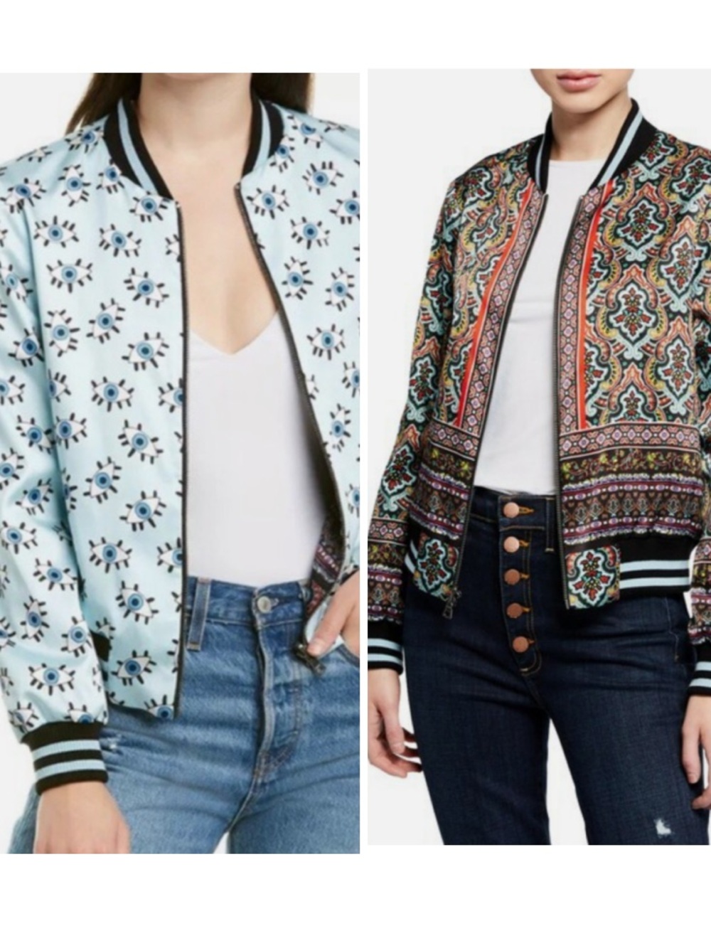 Alice + Olivia Lonnie Reversible Bomber Jacket